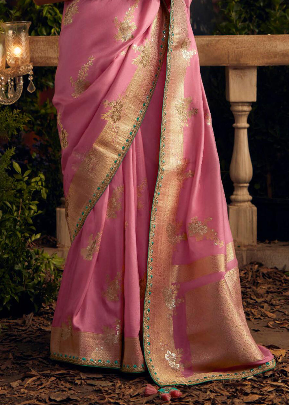 Buy MySilkLove New York Pink Woven Banarasi Designer Silk Saree Online