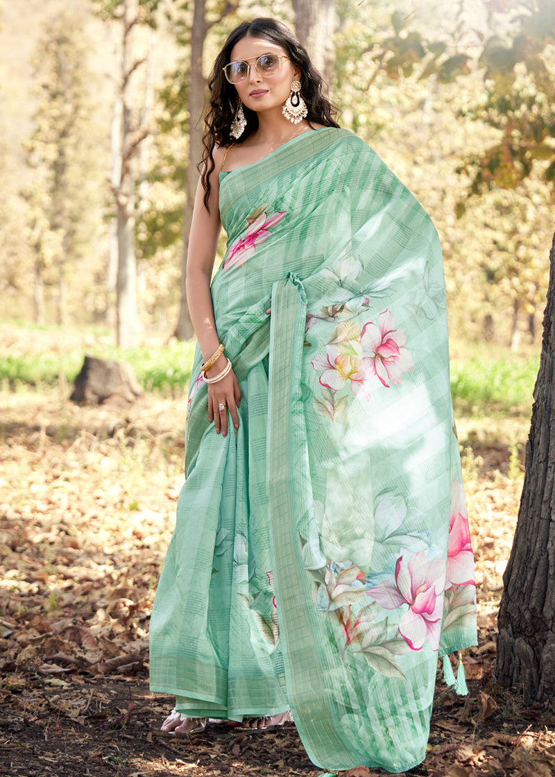 Silk georgette digital print saree | Aesha Fashion Design