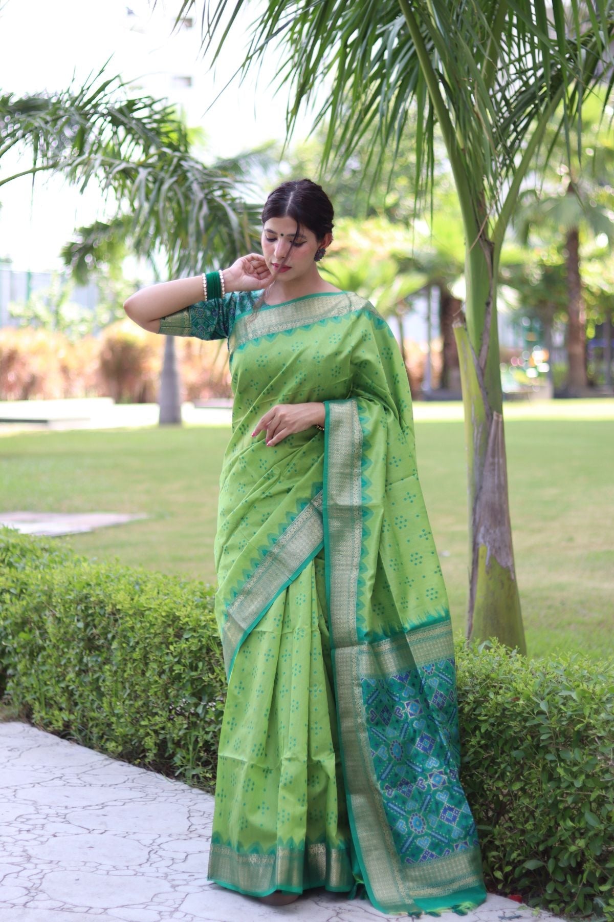 Buy MySilkLove Fern Green Soft Tussar Silk Saree Online