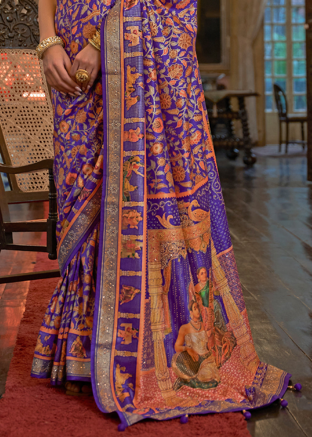 Buy MySilkLove Jacarta Purple Woven Digital Printed Patola Saree Online