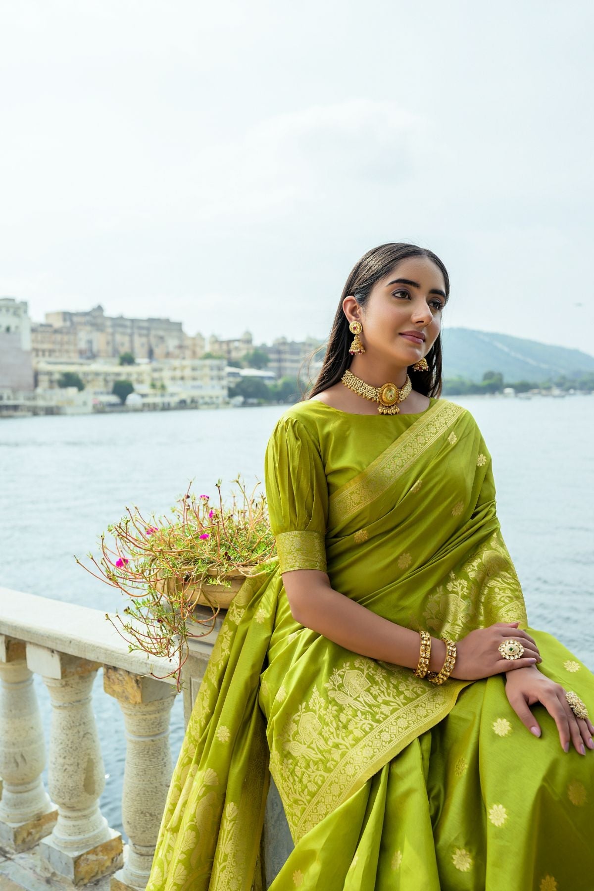 MySilkLove Alpine Green Banarasi Soft Silk Saree