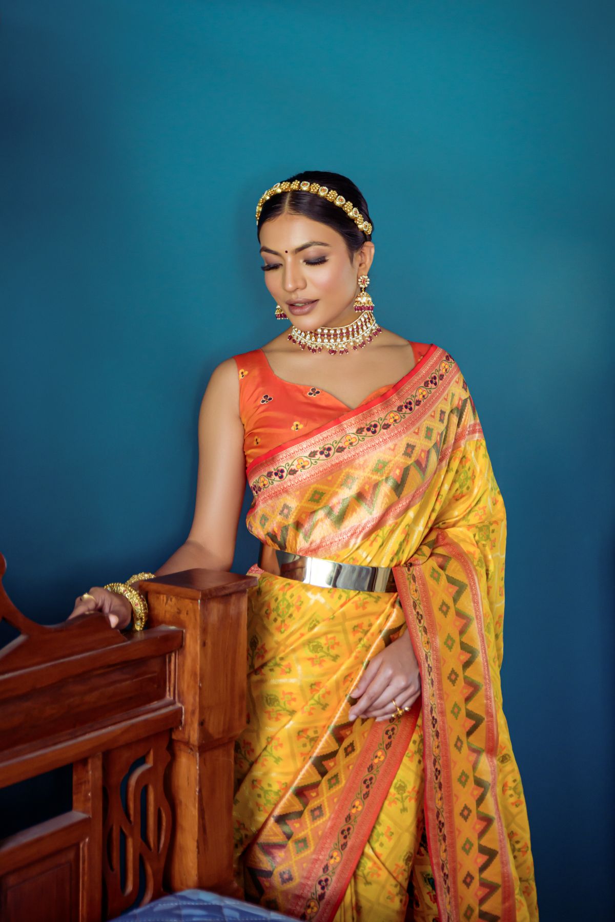 Buy MySilkLove Ronchi Yellow Banarasi Patola Silk Saree Online