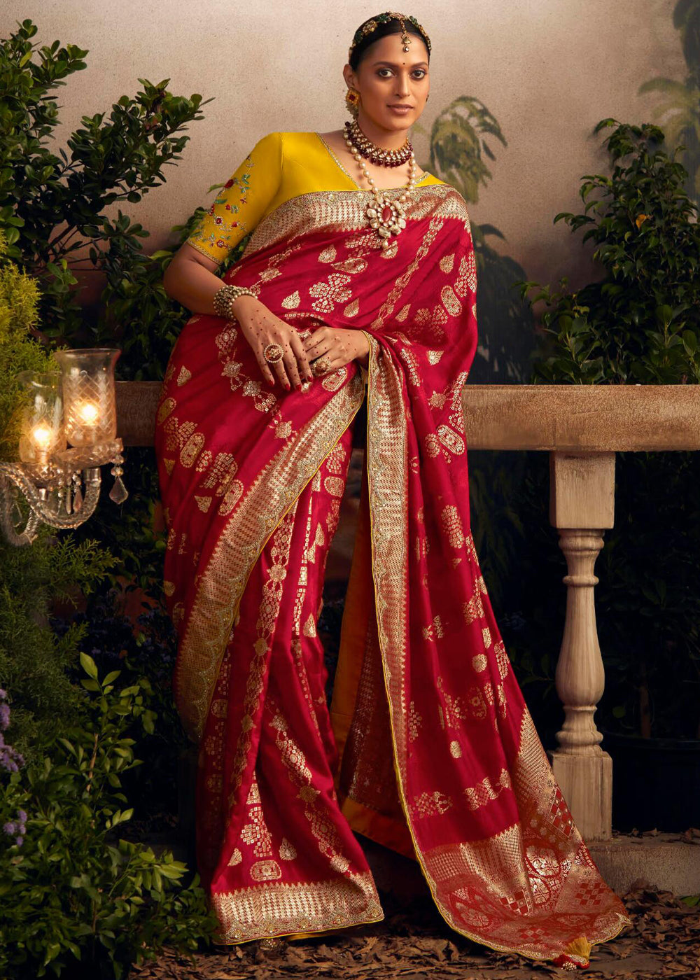 Buy MySilkLove Shiraz Red Woven Banarasi Designer Silk Saree Online