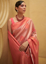 Terracotta Pink Two Tone Woven Silk Saree