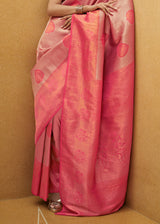Terracotta Pink Two Tone Woven Silk Saree