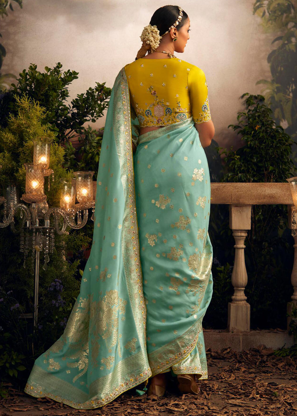 MySilkLove Shadow Green Woven Banarasi Designer Silk Saree