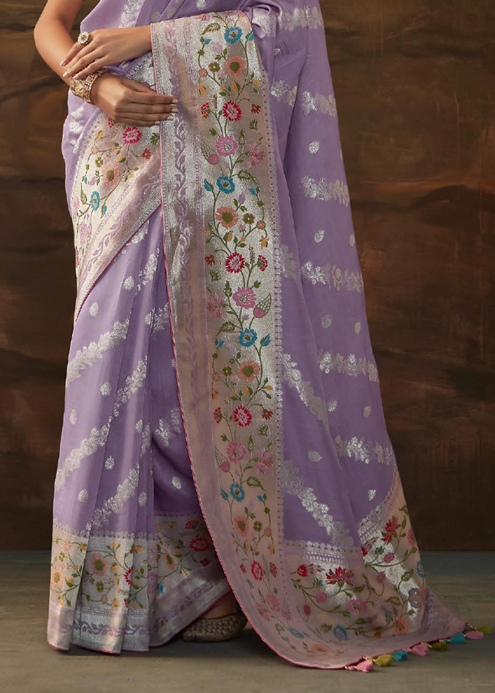 Buy MySilkLove Rum Purple Woven Paithani Banarasi Soft Silk Saree Online