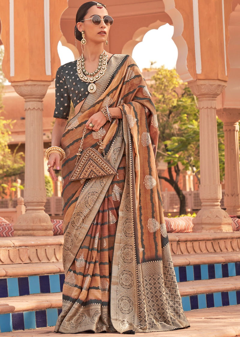 Buy Indi Inside Leheriya Saree with Gota Lace with Unstitched Hand Blocked  Blouse online
