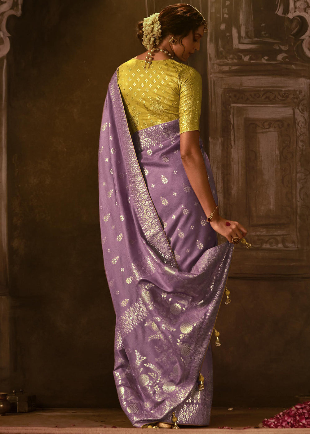 MySilkLove Del Rio Purple Woven Designer Banarasi Silk Saree