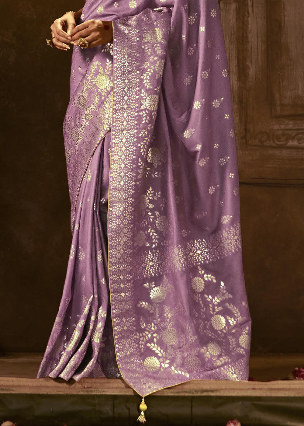 Buy MySilkLove Del Rio Purple Woven Designer Banarasi Silk Saree Online