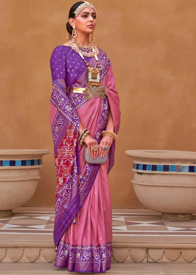 Pink and Purple Rich Work Half Saree | Half saree, Lehenga designs, Saree