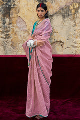 Kobi Pink Woven Organza Silk Saree