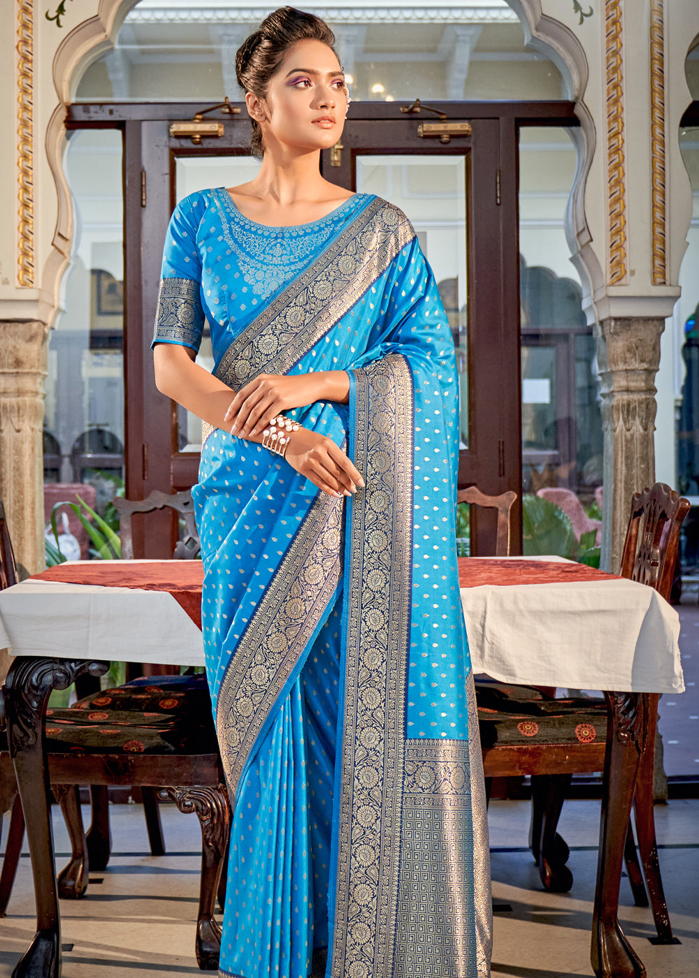 Buy MySilkLove Jelly Bean Woven Banarasi Silk Saree Online