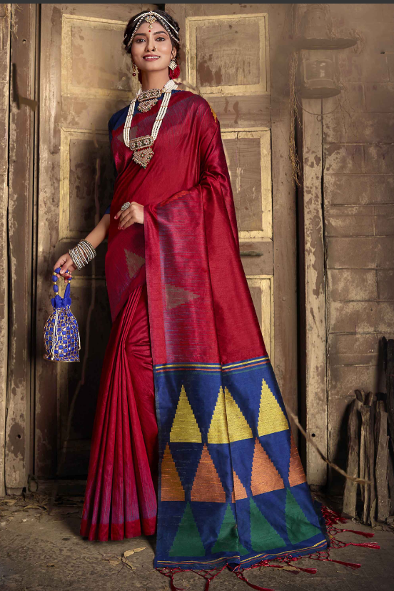 Maroon Flush South Silk Saree