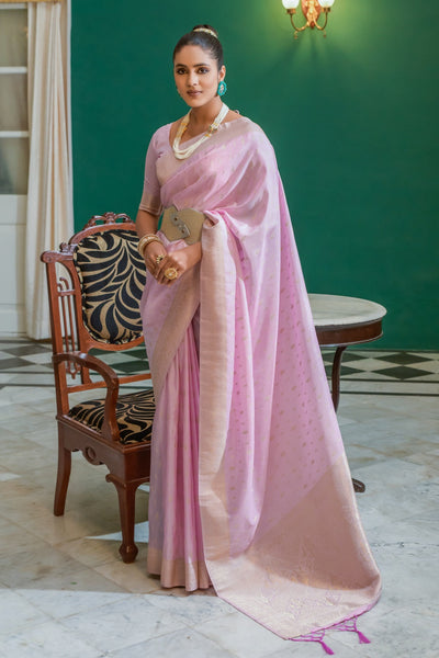 Pink pastel Kanjivaram saree – Vedhika Fashion Studio