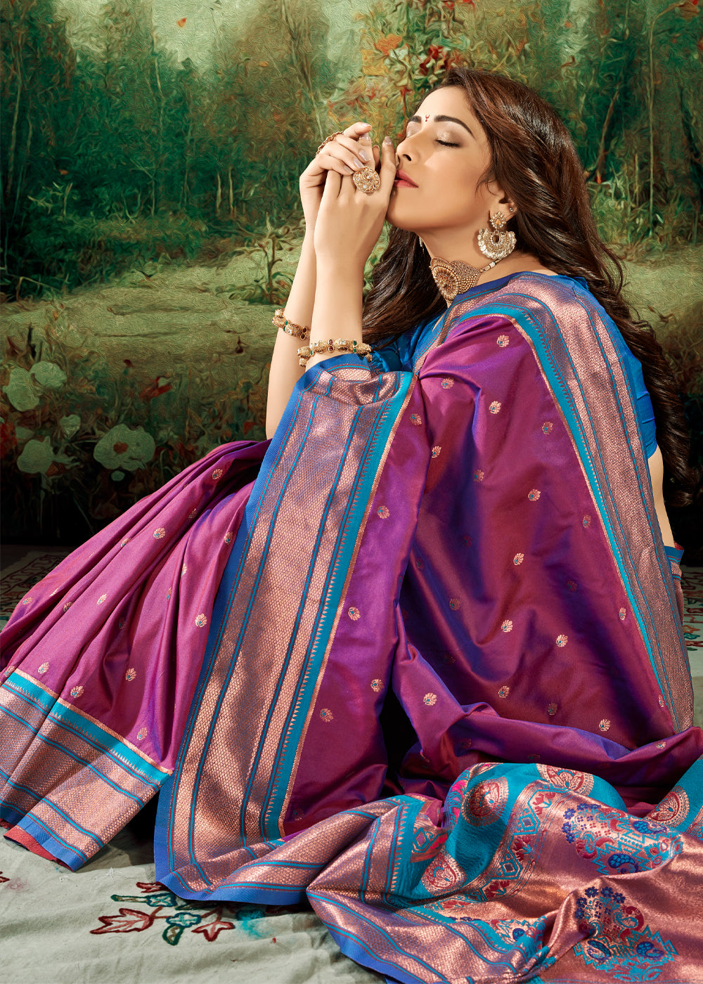 MySilkLove Royal Heath Purple Woven Paithani Soft Silk Saree