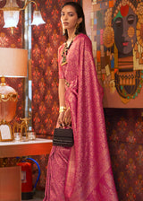 Froly Pink Dual Tone Woven Kanjivaram Silk Saree