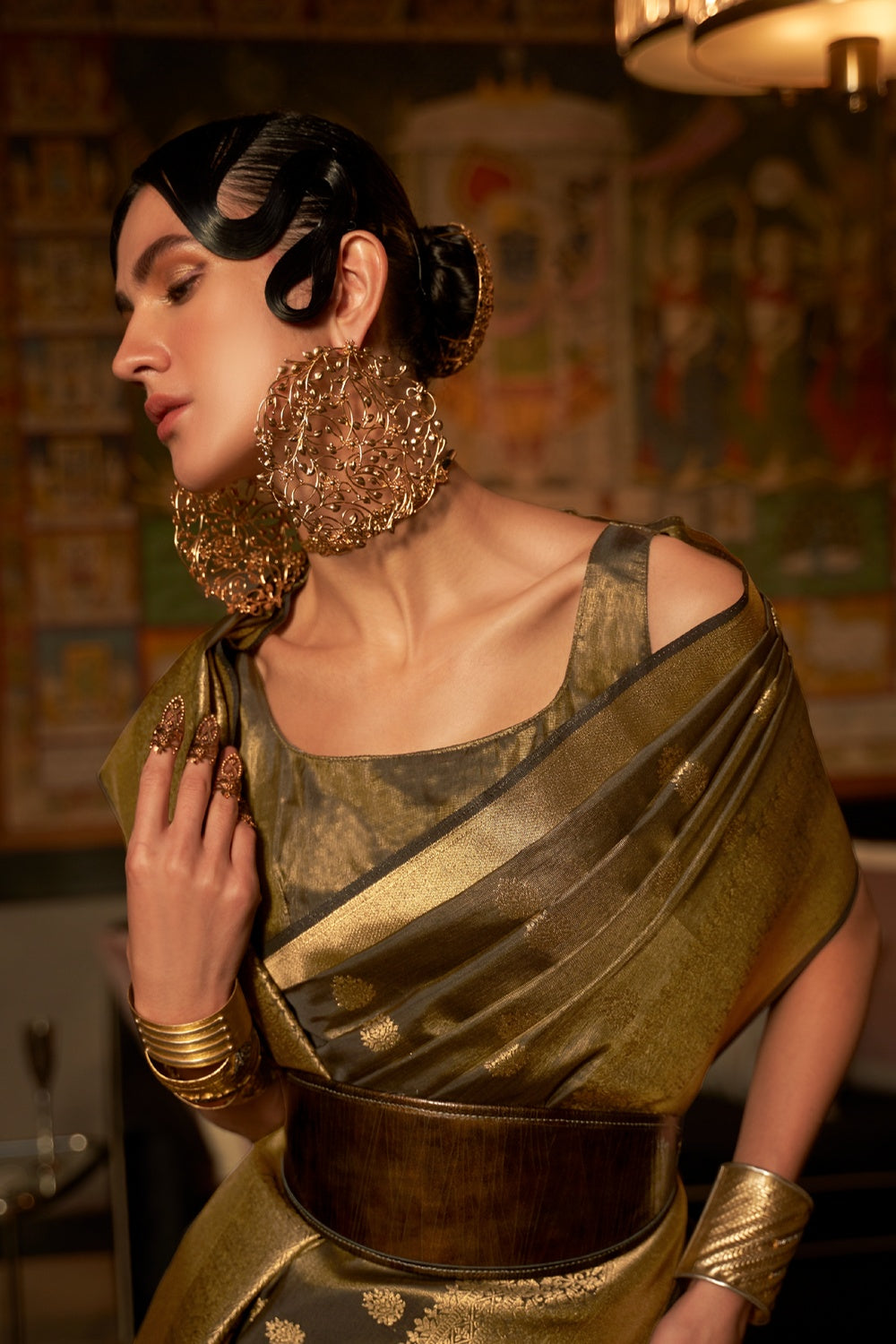 Buy MySilkLove Dallas Green Woven Kanjivaram Handloom Silk Saree Online