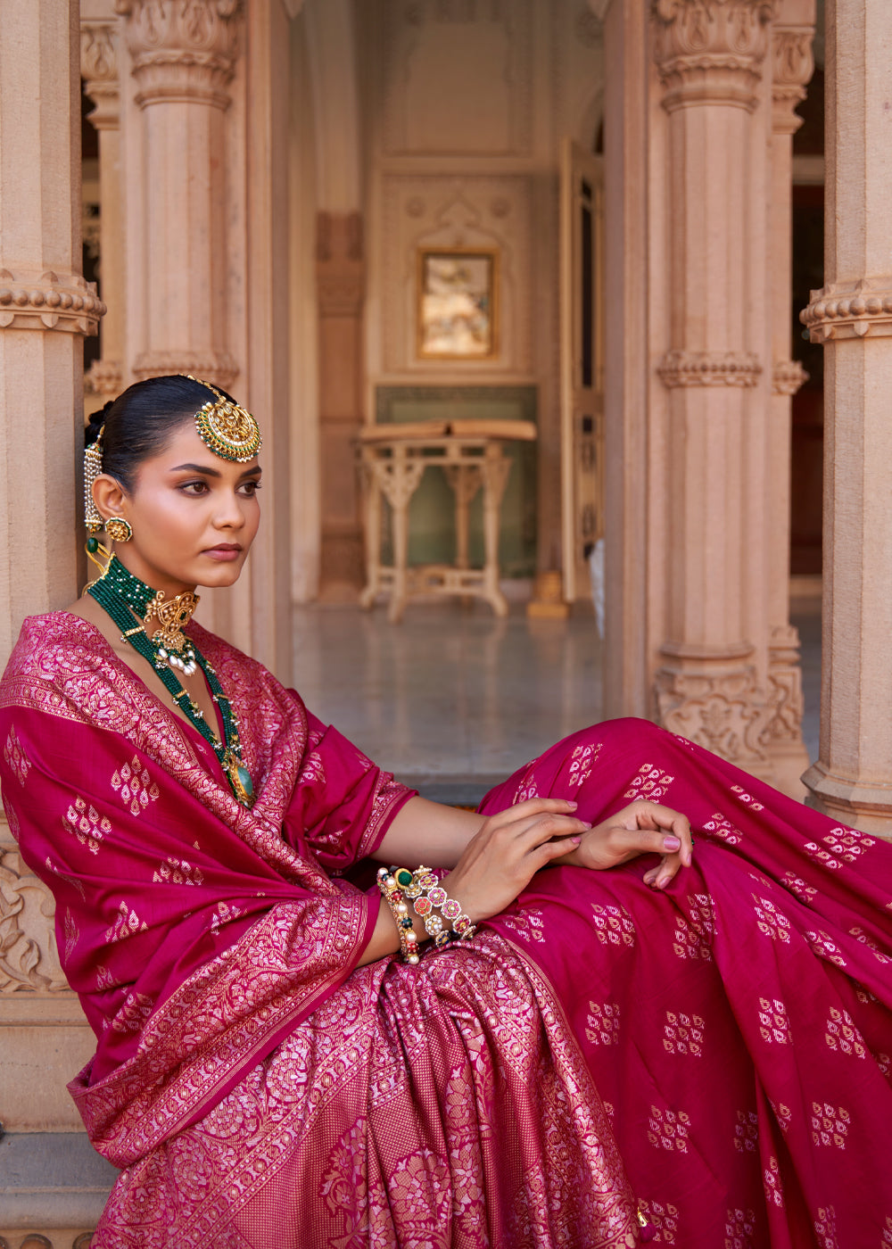 MySilkLove Mauvelous Pink Woven Banarasi Soft Silk Saree
