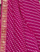 Hibiscus Pink Georgette Bandhani Saree