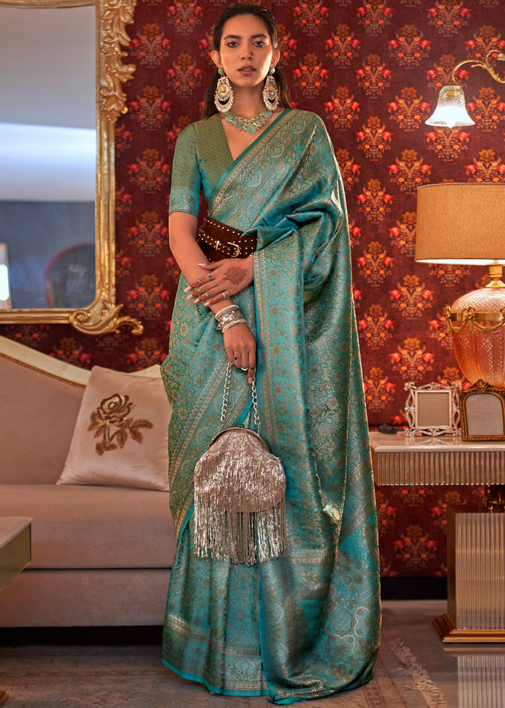 Orange Color Two Tone Silk Designer Banarasi Saree with Embroidered Bo –  fashionnaari