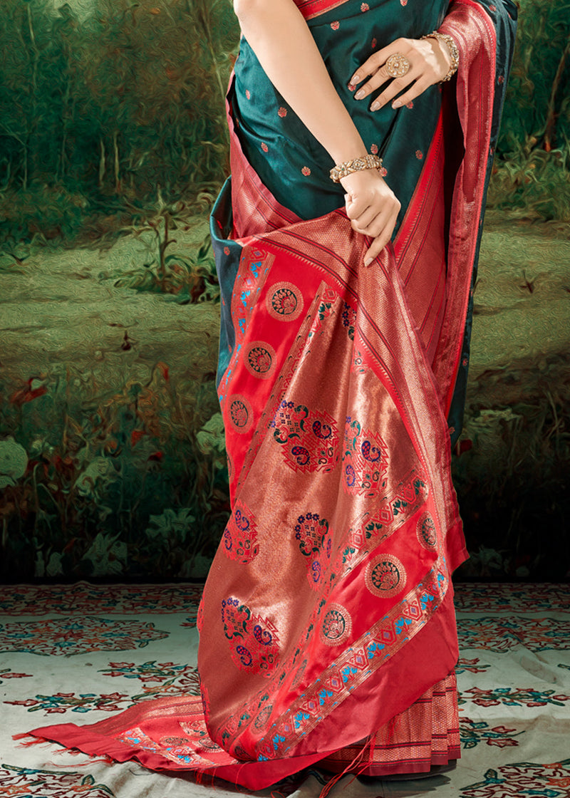 Buy DHARMEE Women's Satin Silk Plain Saree with Jacquard Matka Print Blouse  (Maroon) at Amazon.in | Satin saree, Saree designs, Fancy sarees