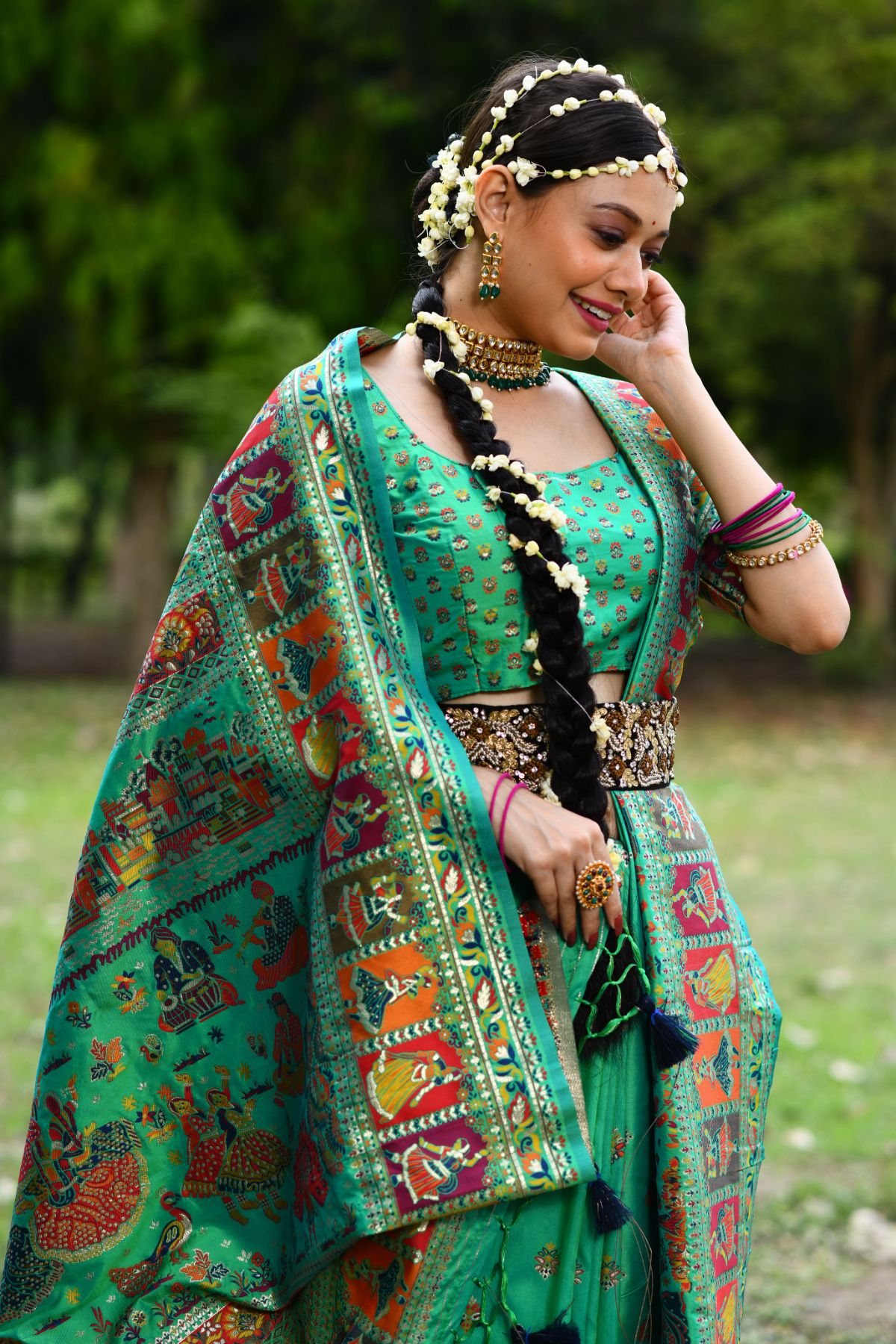 MySilkLove Viridian Green Pashmina Silk Saree