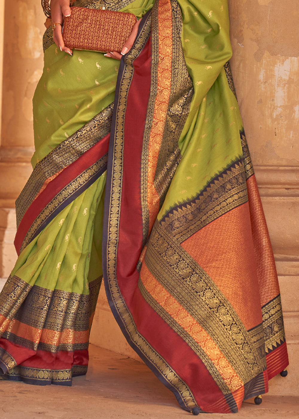 Buy MySilkLove Alpine Green Woven Patola Soft Silk Saree Online