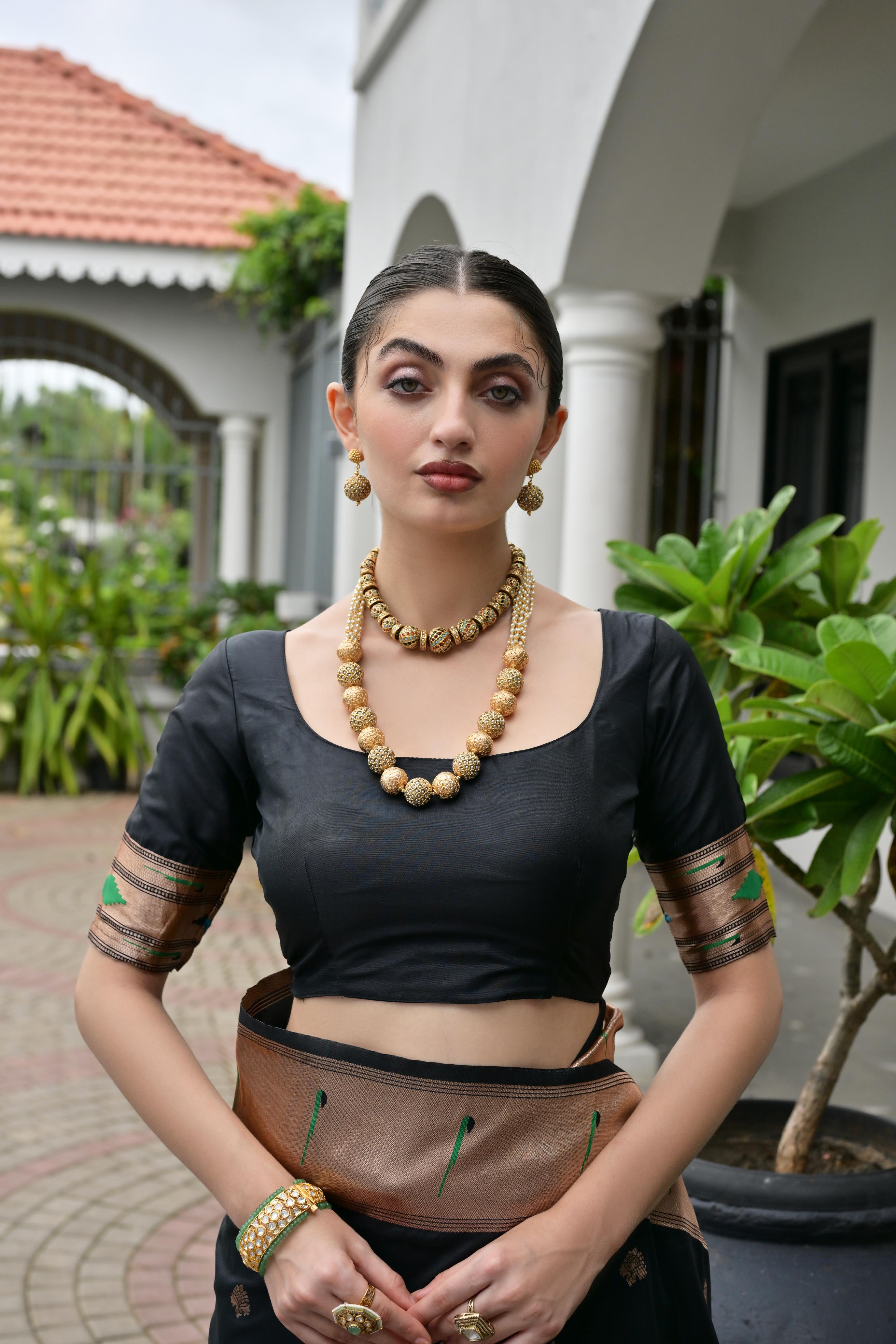 Buy MySilkLove Rodeo Black Woven Paithani Saree Online