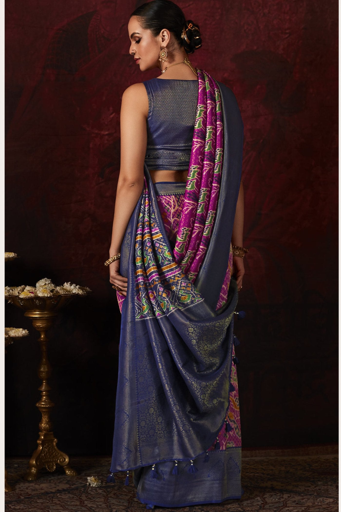 Buy MySilkLove Ruby Pink Banarasi Digital Printed Saree Online