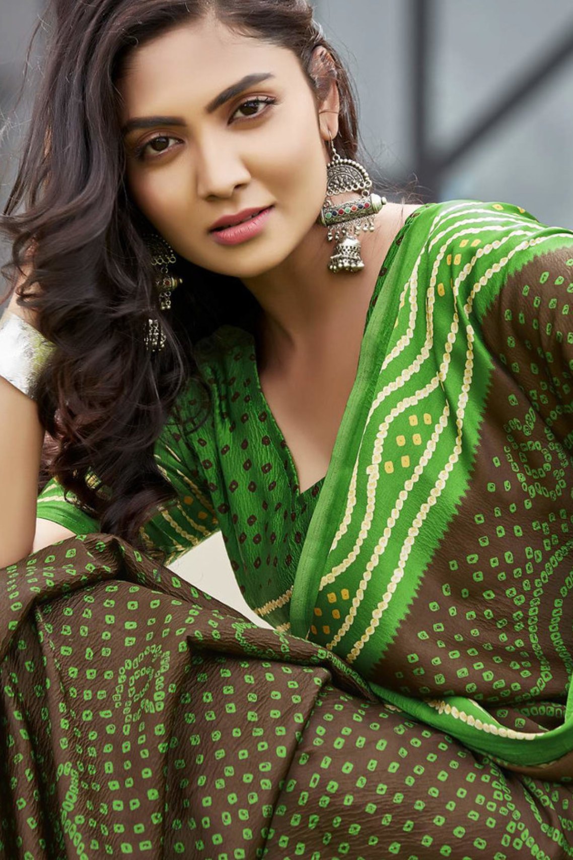 MySilkLove Hemlock Green Gaji Bandhani Silk Saree