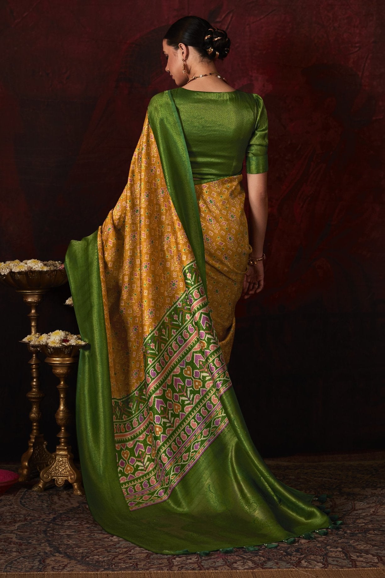 Buy MySilkLove Rajah Yellow Banarasi Digital Printed Saree Online