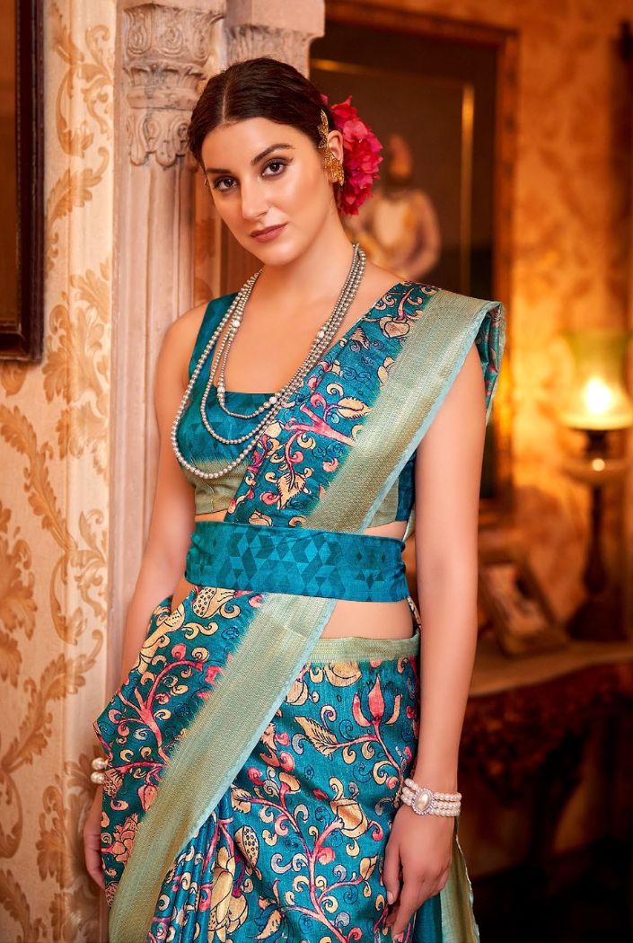 Buy Radhe Shyam Pure Viscose Dola Silk Pichwai Saree | Ekana Label