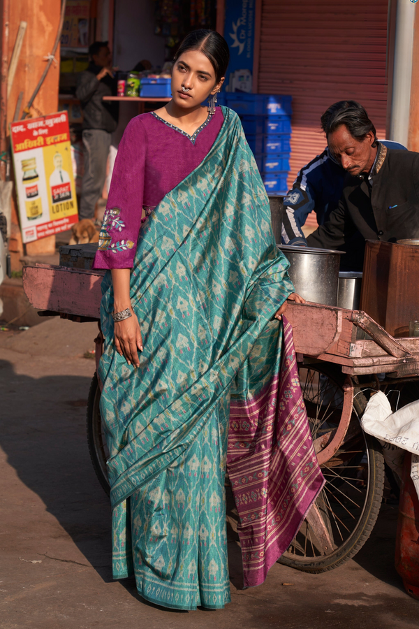 Deep Blush Pink Banarasi Tissue Woven Silk Saree – MySilkLove