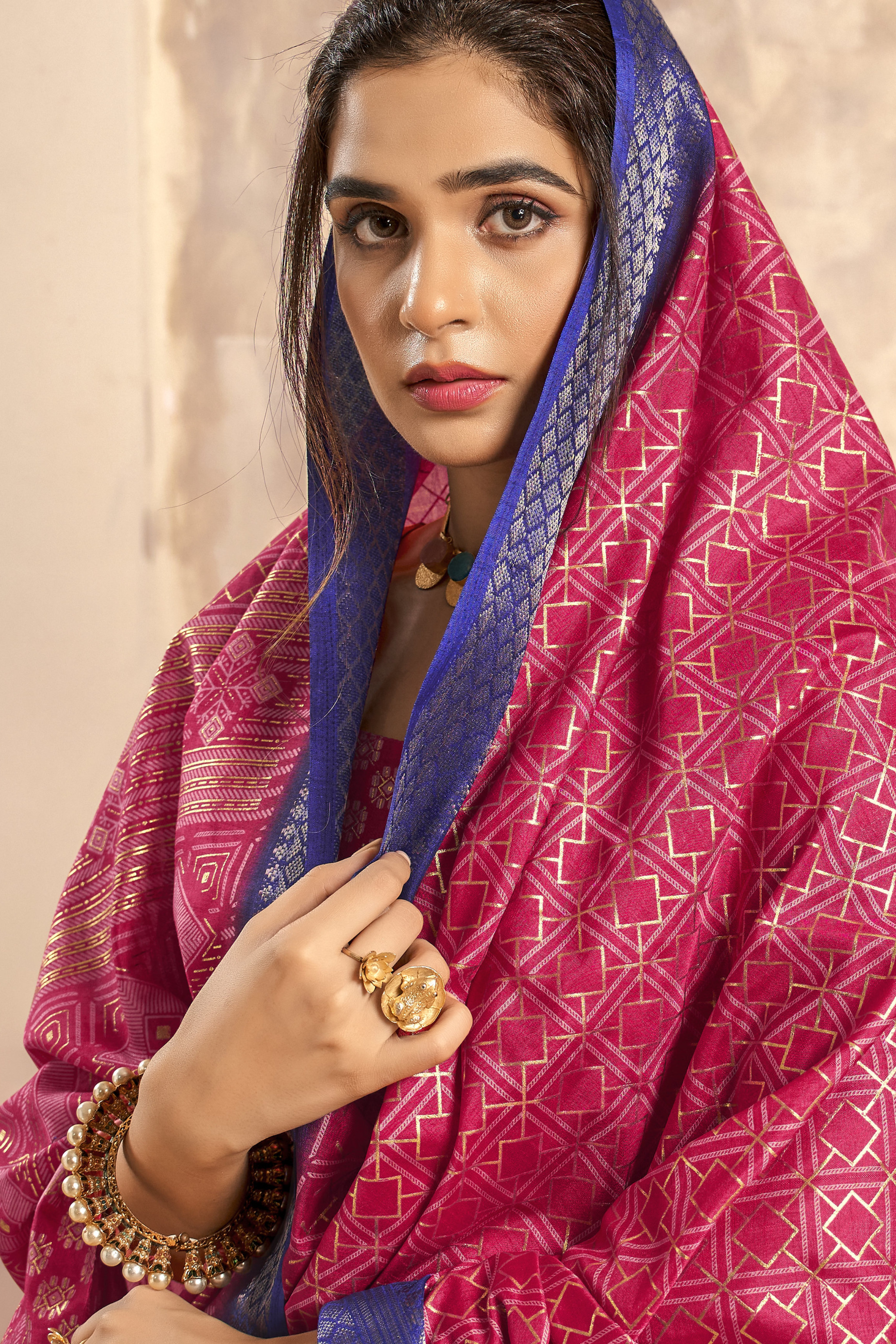 Buy MySilkLove Big Dip O Ruby Maroon Woven Banarasi Celo Silk Saree Online