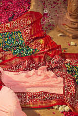 Wewak Pink Embroidery Chikankari Patola Handloom Saree