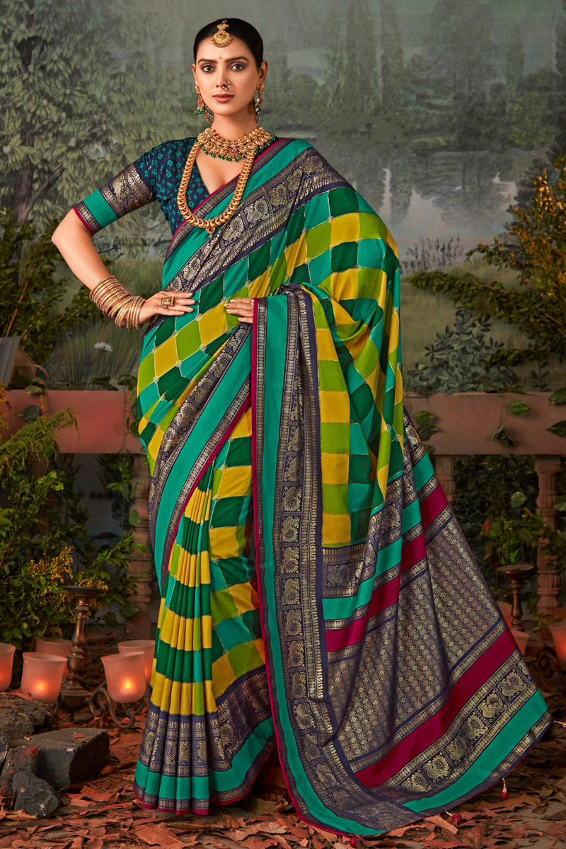 Pochampally Ikkat Pochampally Silk Saree Light Weight With Blouse |  Handloom Sarees -PISS7K0085 - HandloomWear