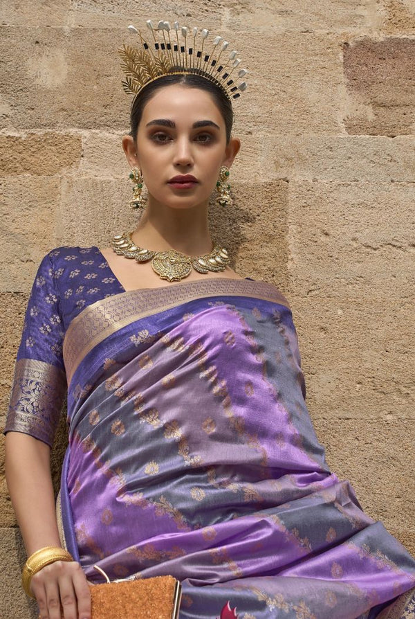 Berry Purple Woven Patola Silk Saree