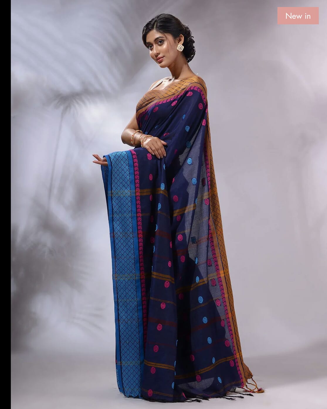 MySilkLove Livid Purple Pure cotton jackqurd border Saree