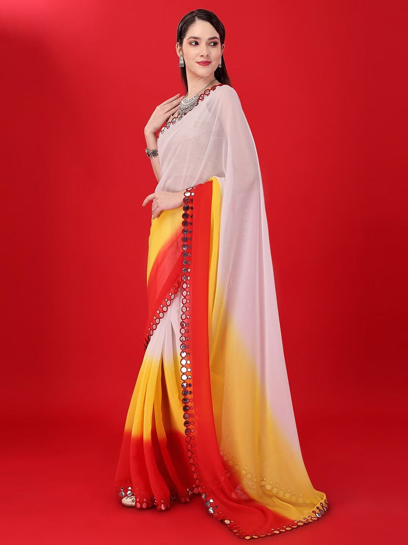 Vootbuy Yellow Color Kanchipuram Silk Saree with Zari Border - Vootbuy