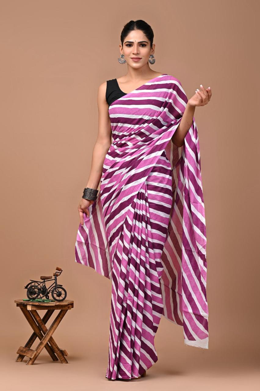 Buy MySilkLove Bush Pink Mulmul Cotton Saree Online