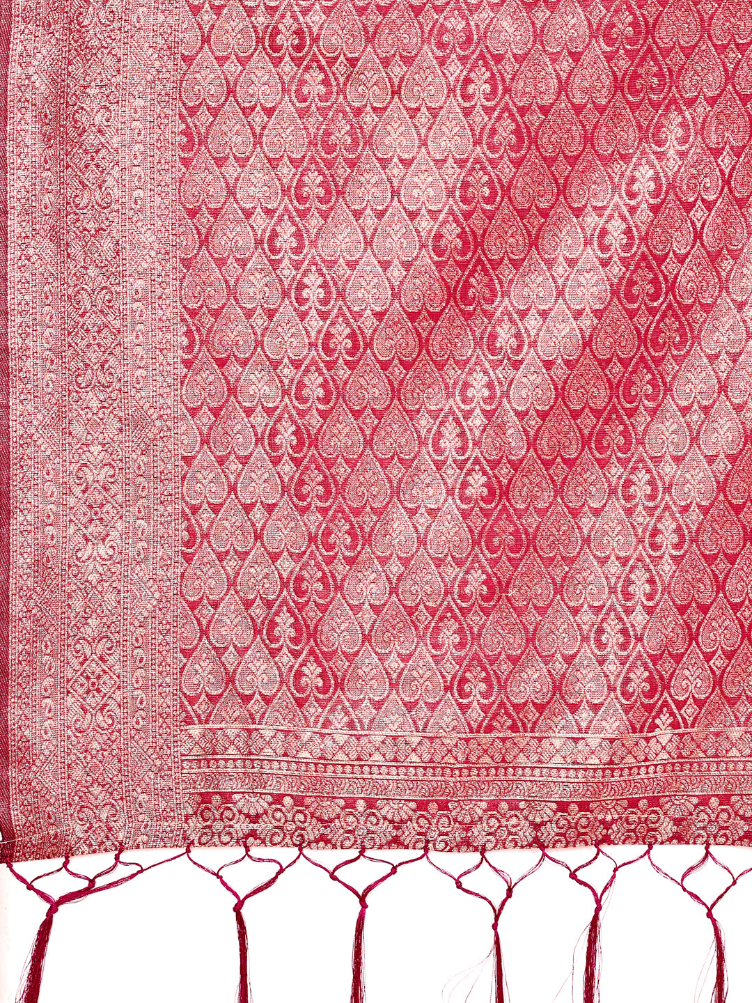Buy MySilkLove Shimmering Pink Woven Cotton Saree Online