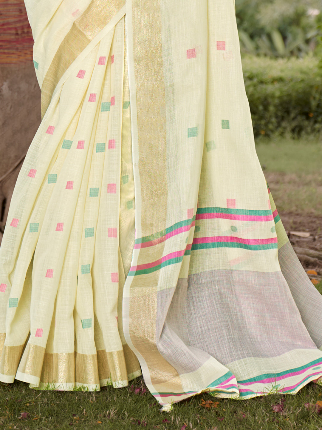 Buy MySilkLove Off white Cotton Silk Saree Online