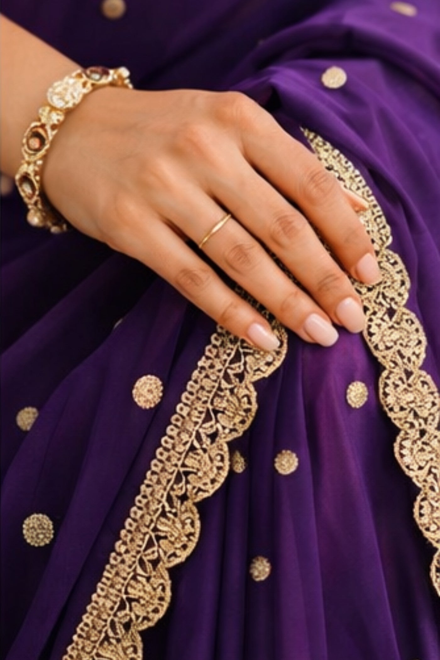 Buy MySilkLove Disco Purple Georgette Partywear Saree Online
