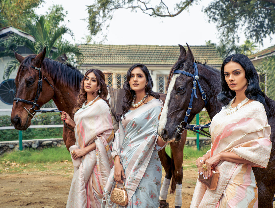 Buy MySilkLove Clam Shell Pink Handloom Banarasi Uri Silk Saree Online