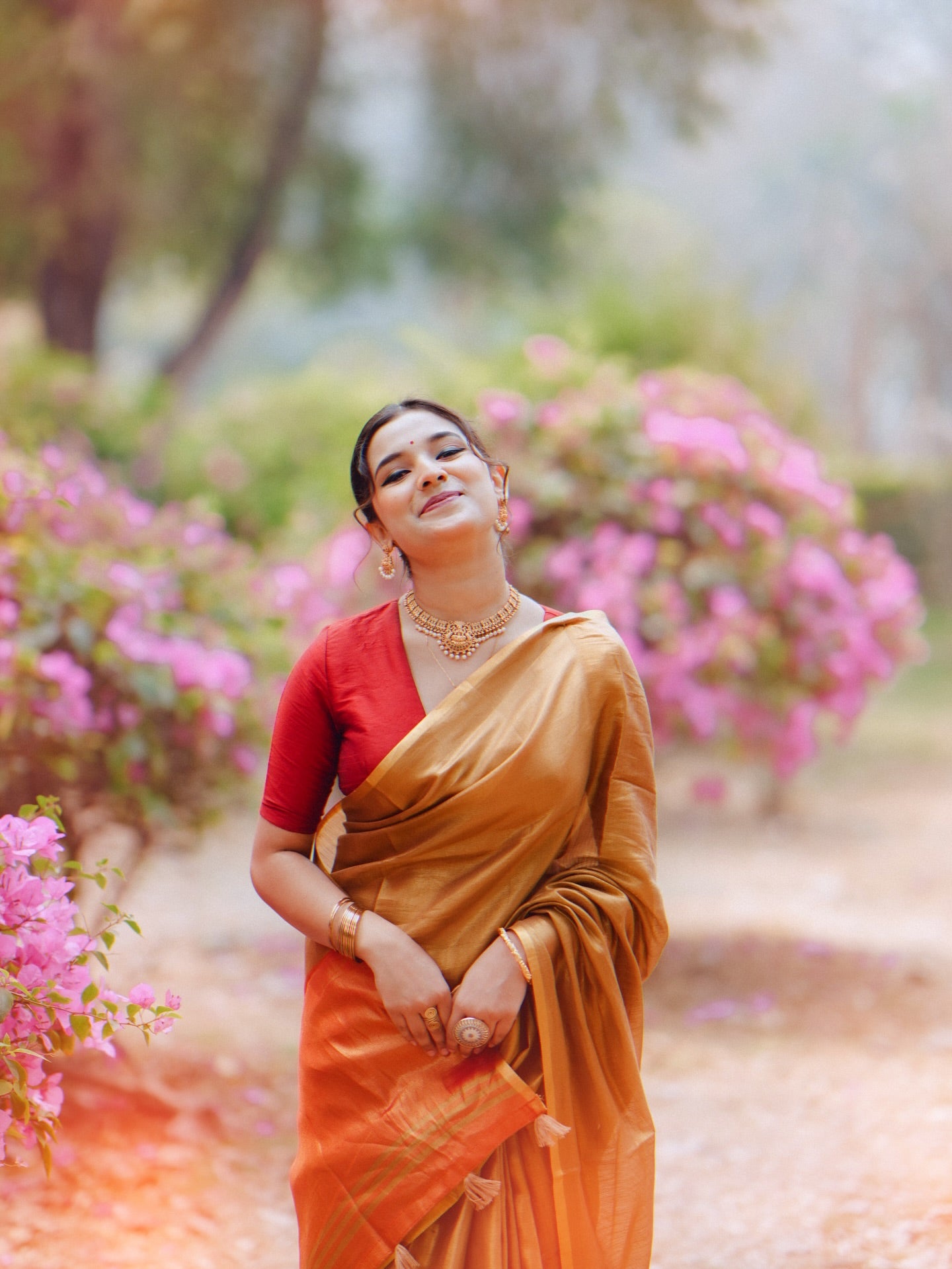 Buy MySilkLove Corn Gold Handloom Tissue Saree Online