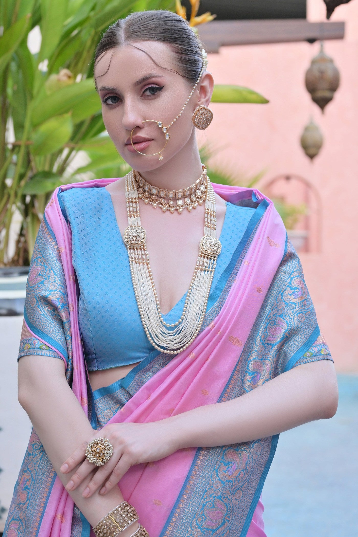 Buy MySilkLove Glowing Lotus Pink Zari Woven Paithani Saree Online