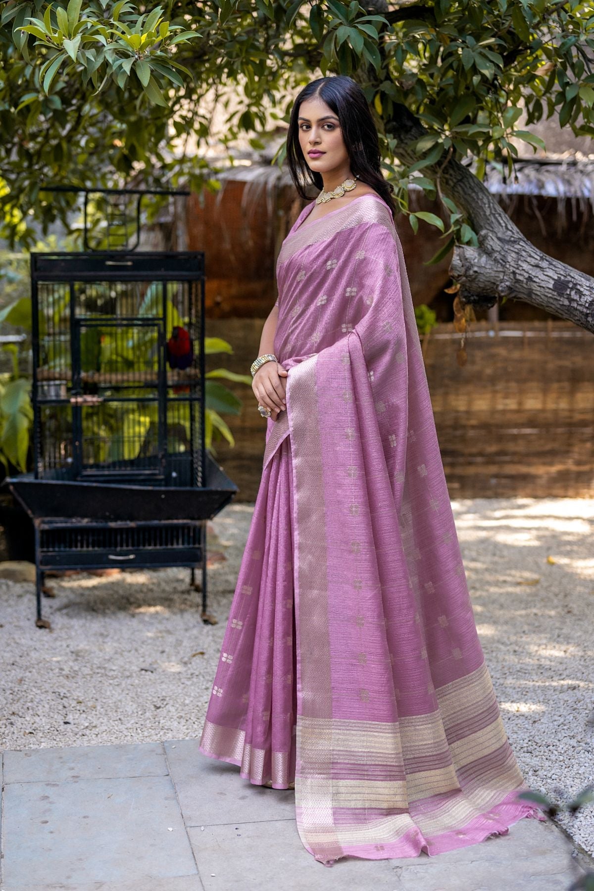 Buy MySilkLove Eggplant Purple Cotton Saree Online