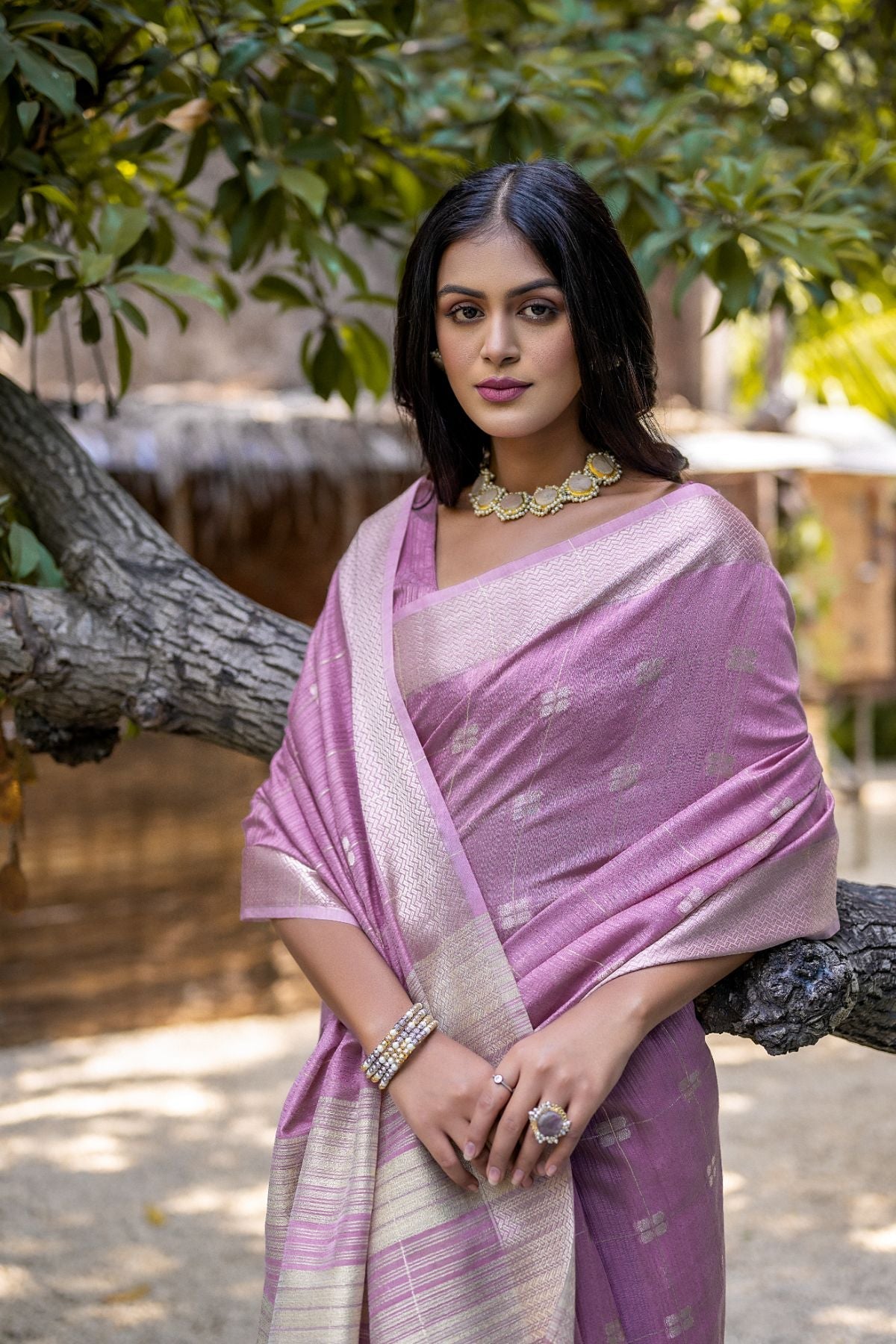 MySilkLove Eggplant Purple Cotton Saree