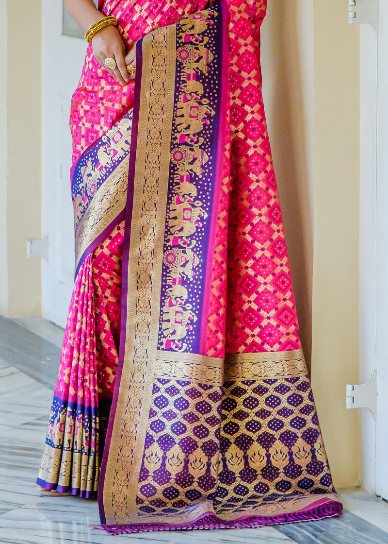 Handloom Banarasi Tussar by Georgette Silk Saree – Khinkhwab